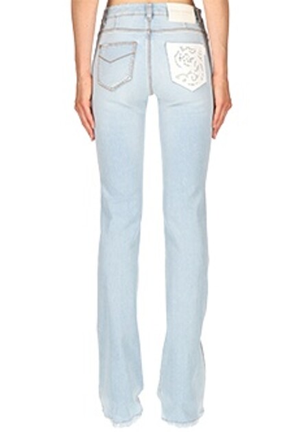 Джинсы с потертостями и кружевом ERMANNO SCERVINO