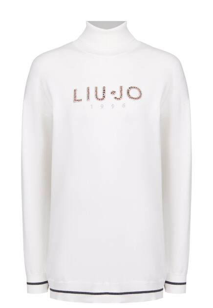 Свитер с логотипом из страз LIU JO