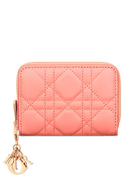 Коралловый кошелек Voyageur с брелоком DIOR - ФРАНЦИЯ