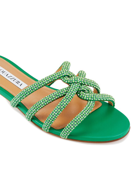 Сланцы AQUAZZURA  - Кожа - цвет зеленый