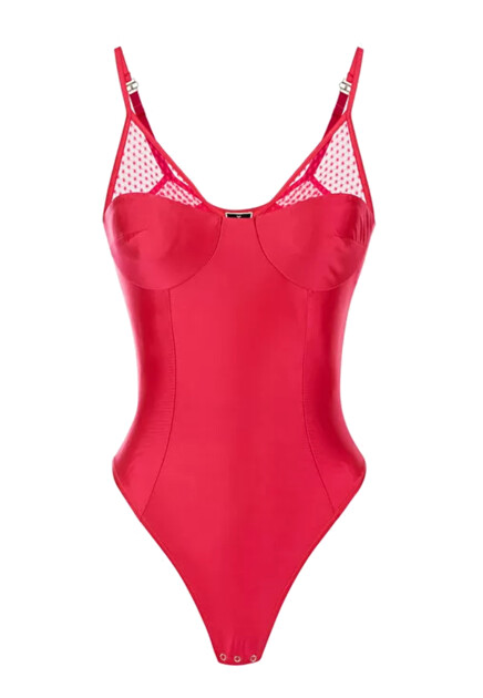 Боди с вставкой из тюля с вышивкой ELISABETTA FRANCHI