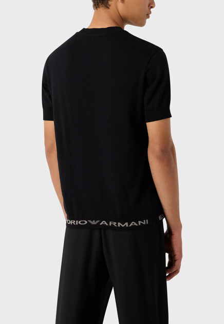 Футболка EMPORIO ARMANI  - Хлопок - цвет черный