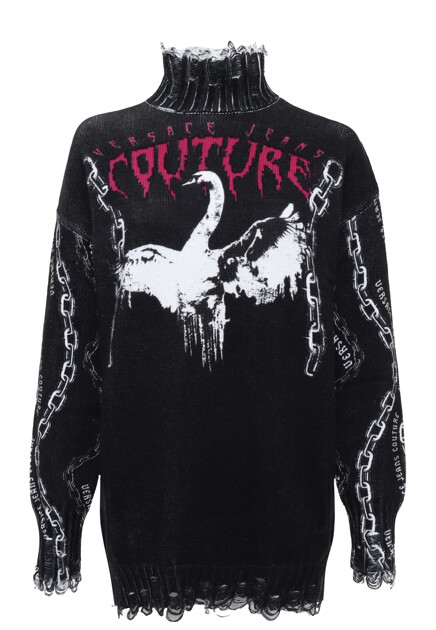 Трикотажное платье с принтом  VERSACE JEANS COUTURE