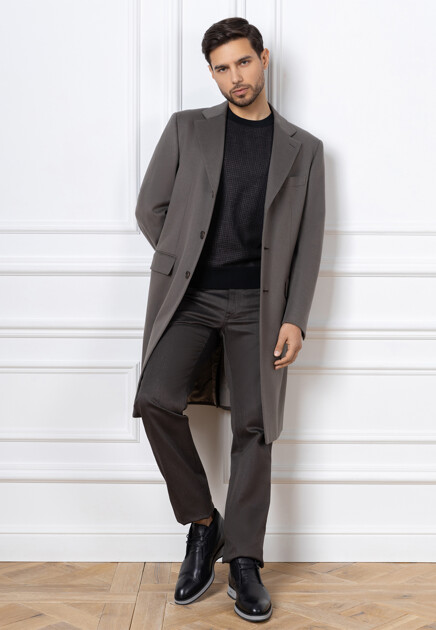 Однобортное пальто из шерсти BRIONI - ИТАЛИЯ