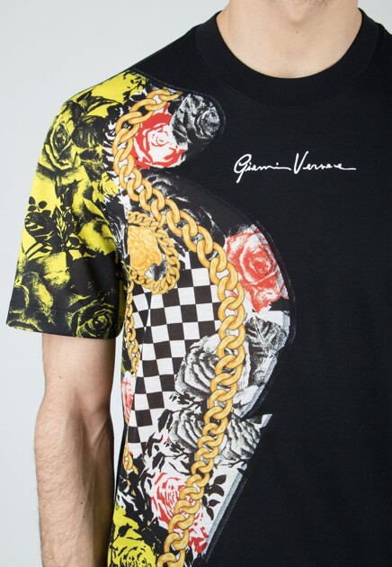 Принтованная футболка из смесового хлопка VERSACE - ИТАЛИЯ