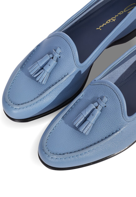 Лоферы SANTONI  - Кожа - цвет голубой