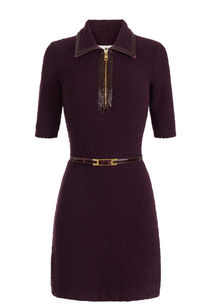 Мини-платье из ткани букле на молнии ELISABETTA FRANCHI