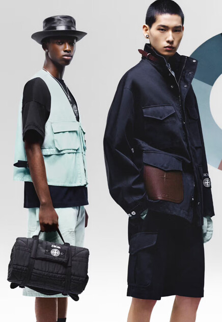 Парка с кожаными деталями DIOR & STONE ISLAND - ФРАНЦИЯ