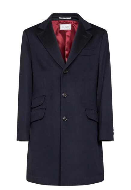 Прямое пальто из шерсти BRUNELLO CUCINELLI