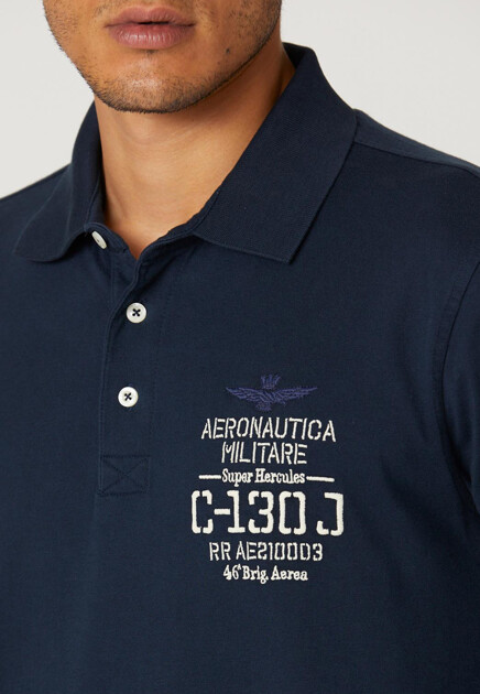 Поло AERONAUTICA MILITARE  - Хлопок - цвет синий