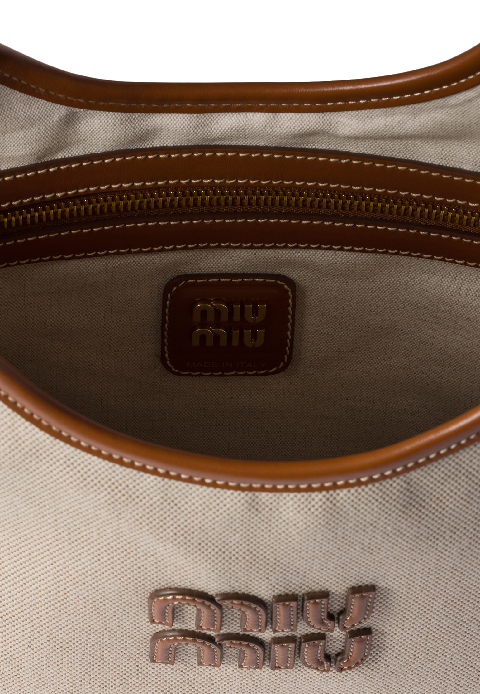 Сумка MIU MIU  - Текстиль - цвет бежевый