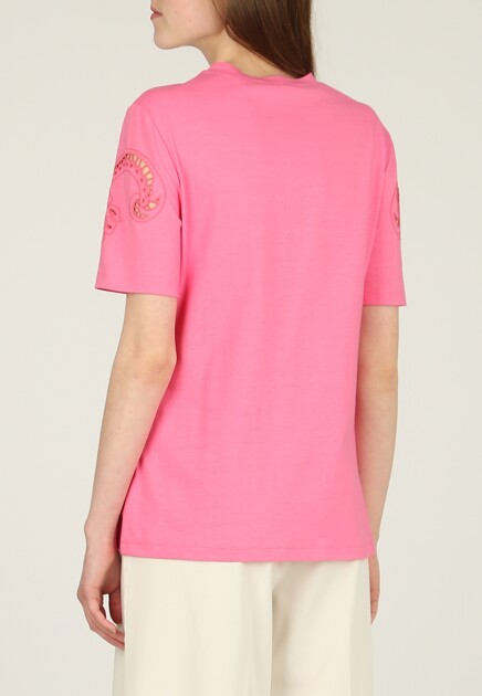 Футболка ERMANNO SCERVINO  - Хлопок - цвет розовый