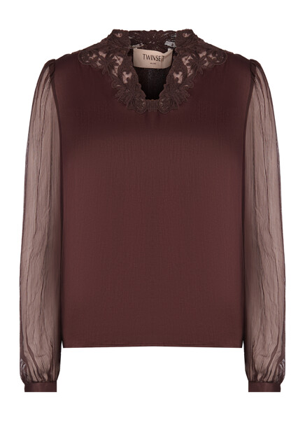 Блуза с кружевной вставкой TWINSET Milano