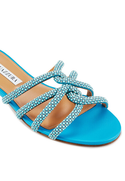Сланцы AQUAZZURA  - Кожа - цвет голубой