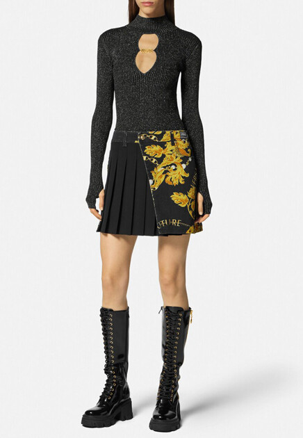 Водолазка в рубчик с вырезами VERSACE JEANS COUTURE - ИТАЛИЯ
