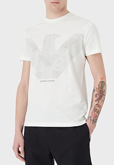 Футболка с крупным логотипом EMPORIO ARMANI