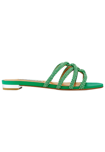 Сланцы с декором из страз AQUAZZURA