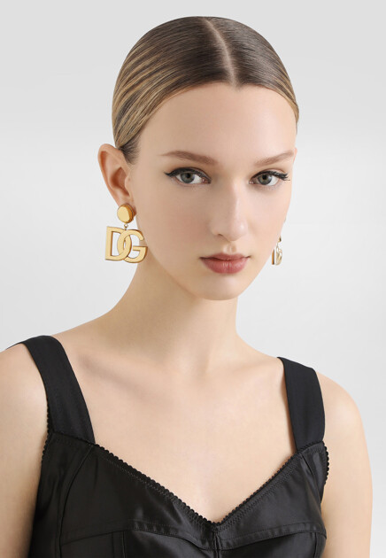 Серьги-гвоздики с логотипом DOLCE&GABBANA - ИТАЛИЯ