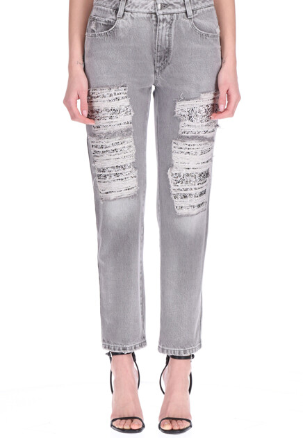 Джинсы с потертостями  ERMANNO SCERVINO