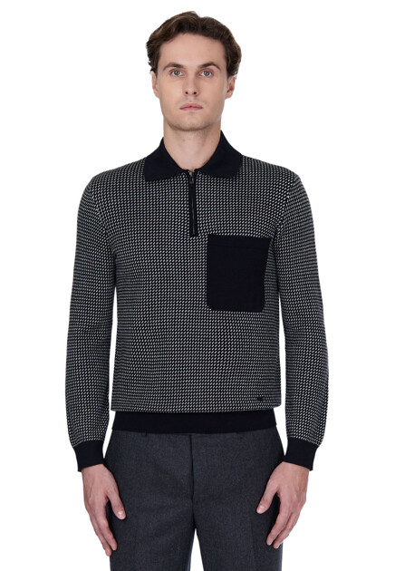 Поло EMPORIO ARMANI  - Шерсть - цвет синий