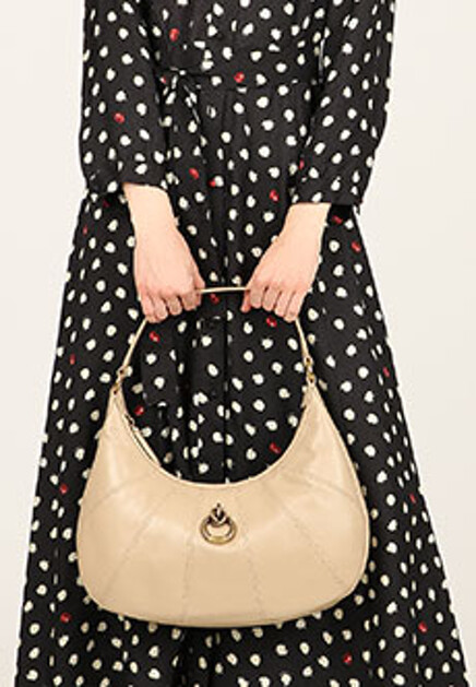 Кожаная сумка MINI LOVE BAG HALF MOON ELEONORA CARISI X PINKO