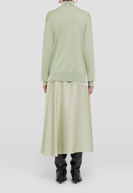 Водолазка JIL SANDER  - Шерсть, Шелк - цвет зеленый