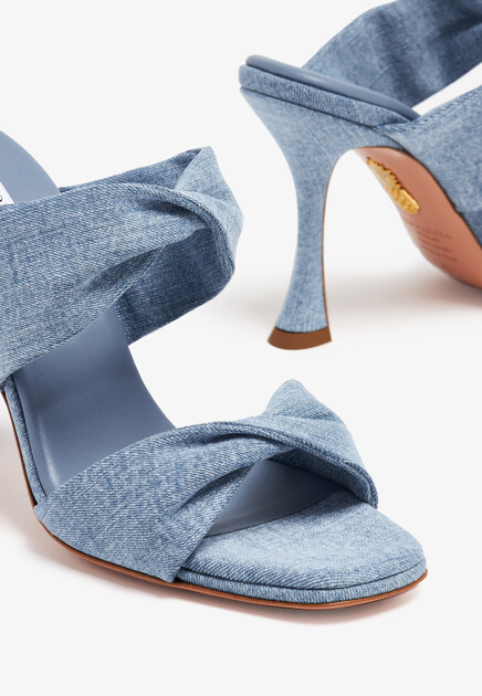 Мюли AQUAZZURA  - Текстиль - цвет голубой