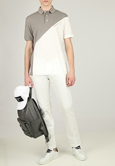 Поло в стиле колор-блок EMPORIO ARMANI