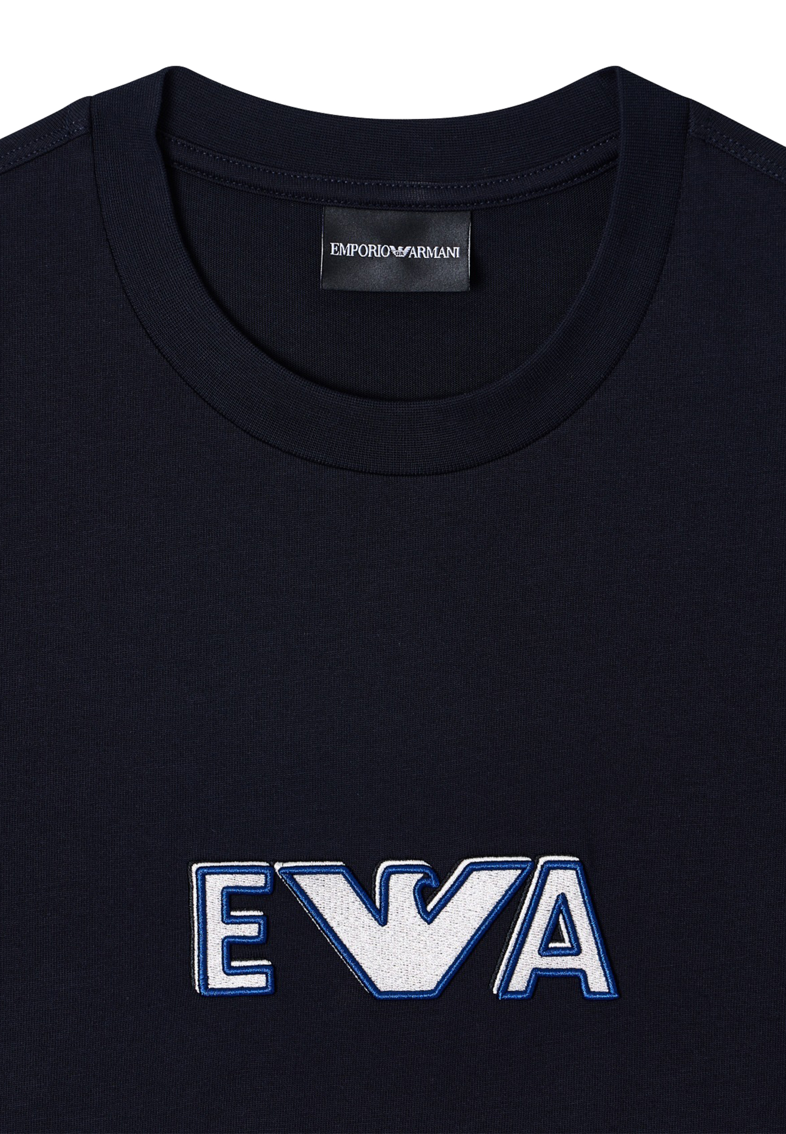 Футболка EMPORIO ARMANI  - Хлопок - цвет синий