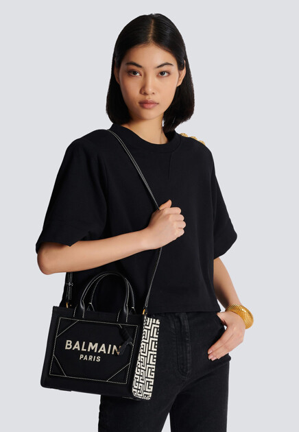Сумка-шоппер с вышитым логотипом  BALMAIN