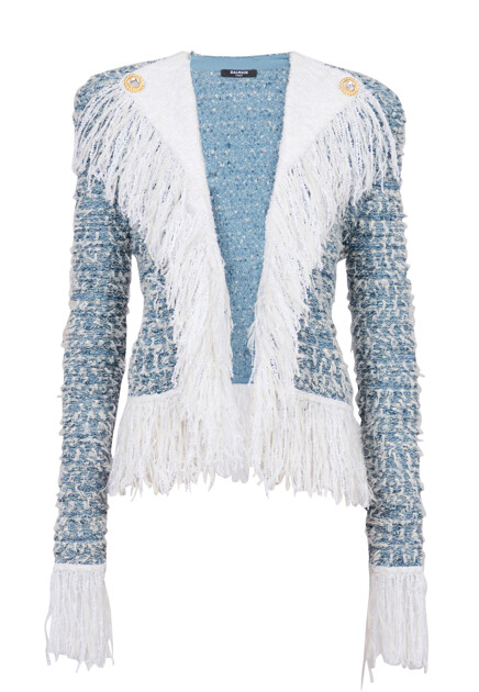 Твидовый жакет с бахромой BALMAIN