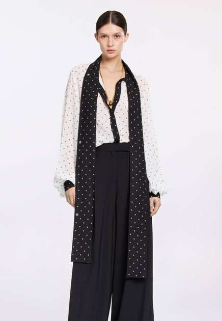 Блуза с принтом в горошек ELIE SAAB