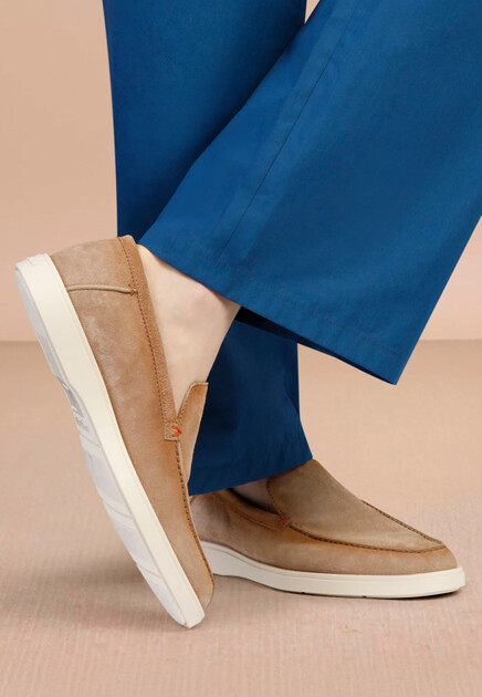 Замшевые лоферы  SANTONI