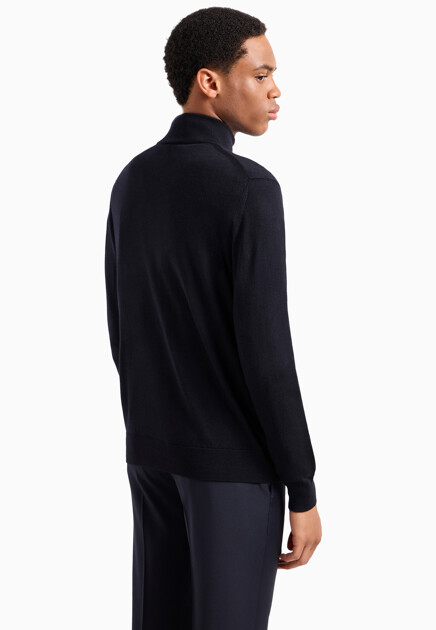 Кардиган EMPORIO ARMANI  - Шерсть - цвет синий