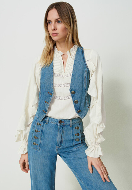Жилет из денима  TWINSET Milano - ИТАЛИЯ