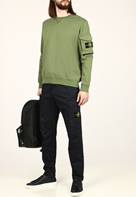 Хлопковый свитшот с нашивкой STONE ISLAND