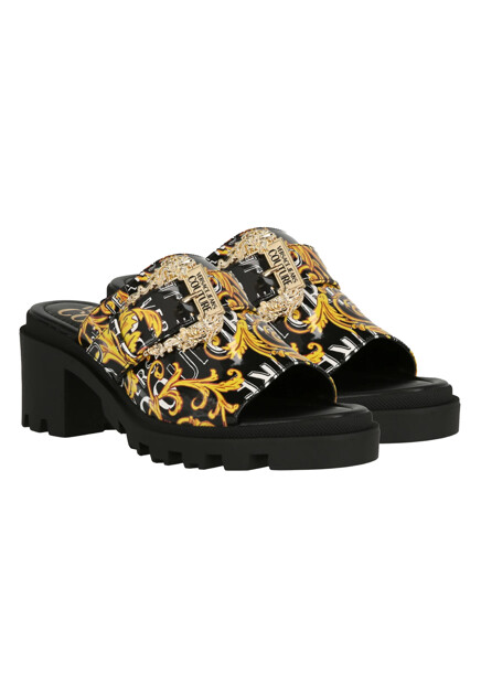 Черные сабо с логотипом VERSACE JEANS COUTURE - ИТАЛИЯ