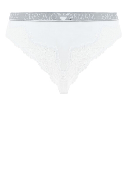 Трусы-слипы с кружевными вставками  EMPORIO ARMANI Underwear - ИТАЛИЯ