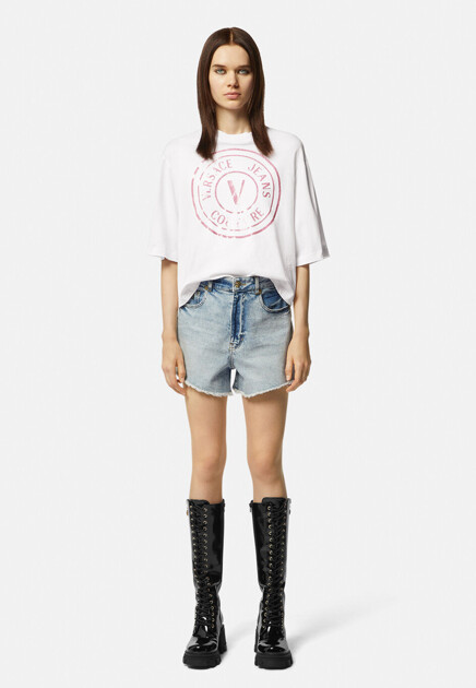 Футболка с крупным логотипом  VERSACE JEANS COUTURE