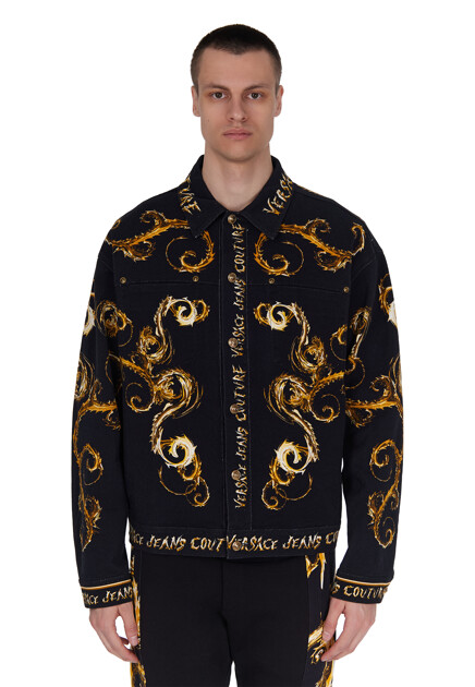 Джинсовая рубашка с принтом VERSACE JEANS COUTURE