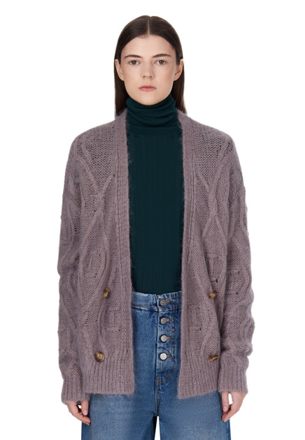 Кардиган TWINSET Milano  - Полиамид, Мохер - цвет коричневый