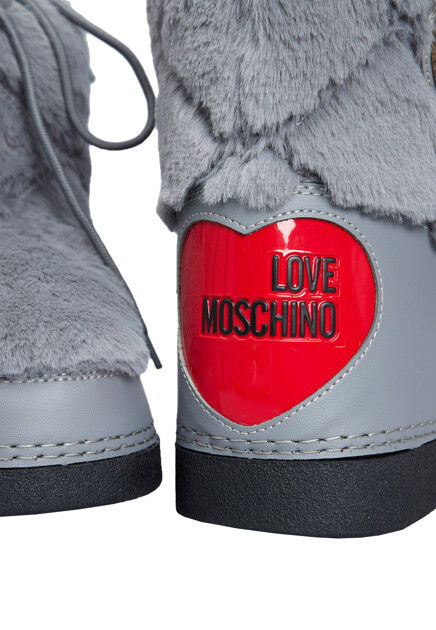 Полусапоги MOSCHINO Love  - Полиэстер - цвет серый