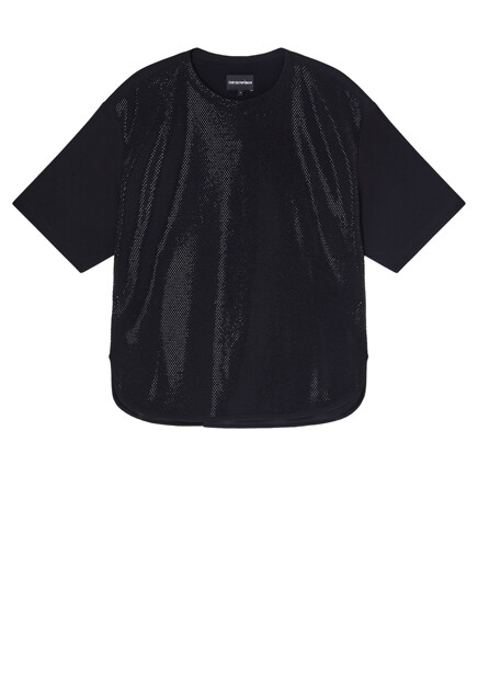 Блуза со стразами EMPORIO ARMANI
