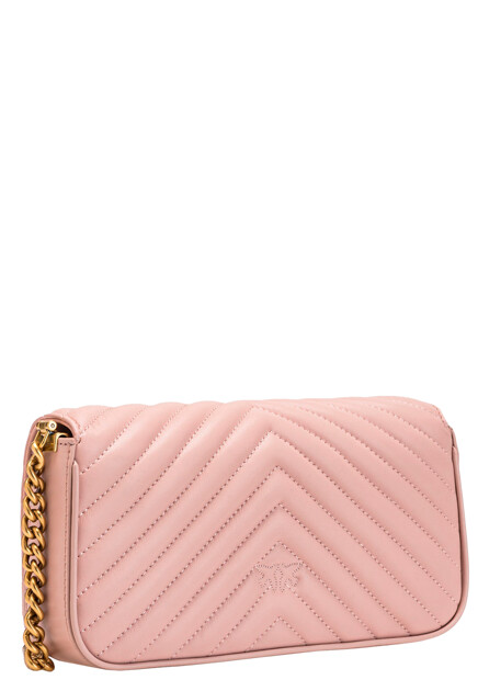 Розовая сумка MINI LOVE BAG CLICK BAGUETTE CHEVRON PINKO - ИТАЛИЯ