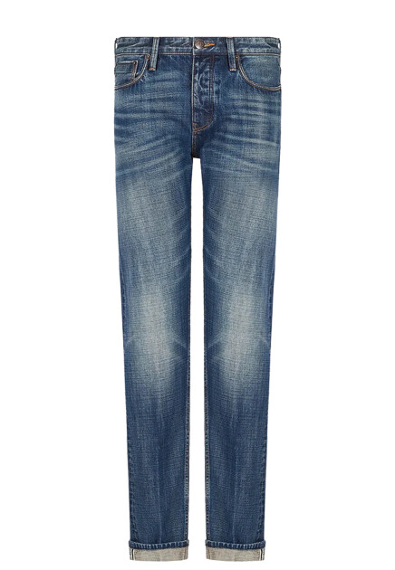 Джинсы с эффектом washed out EMPORIO ARMANI