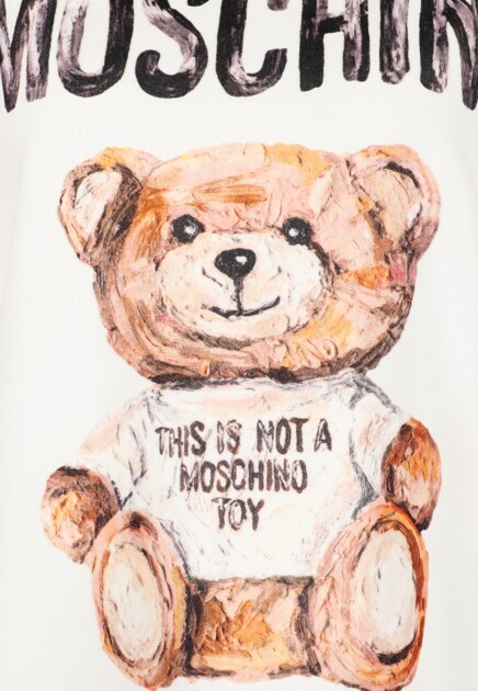 Платье мини с принтом Painted Teddy Bear MOSCHINO