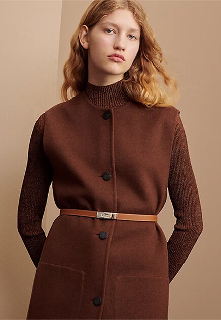 Коричневый ремень HERMES