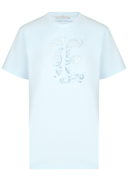 Футболка с логотипом из кружева ERMANNO SCERVINO