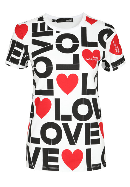 Хлопковая футболка с логотипом MOSCHINO Love