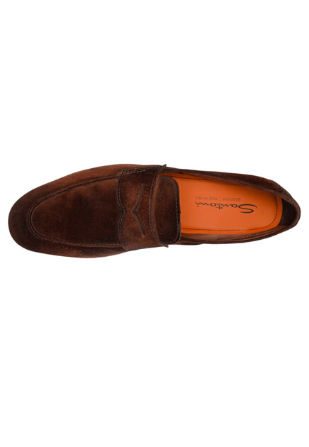 Лоферы SANTONI  - Замша - цвет коричневый